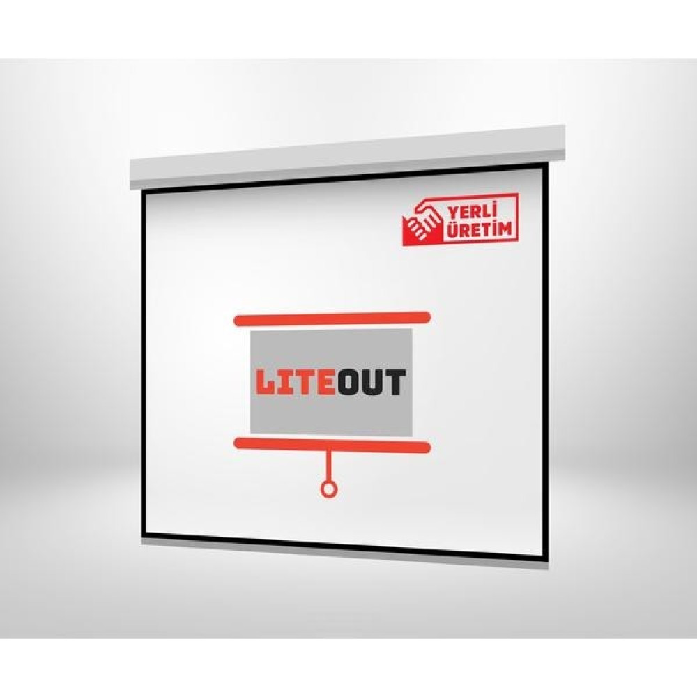 LiteOut 200x200 cm Motorlu Kumandalı Projeksiyon Perdesi Projeksiyon Perdesi Fiyatı