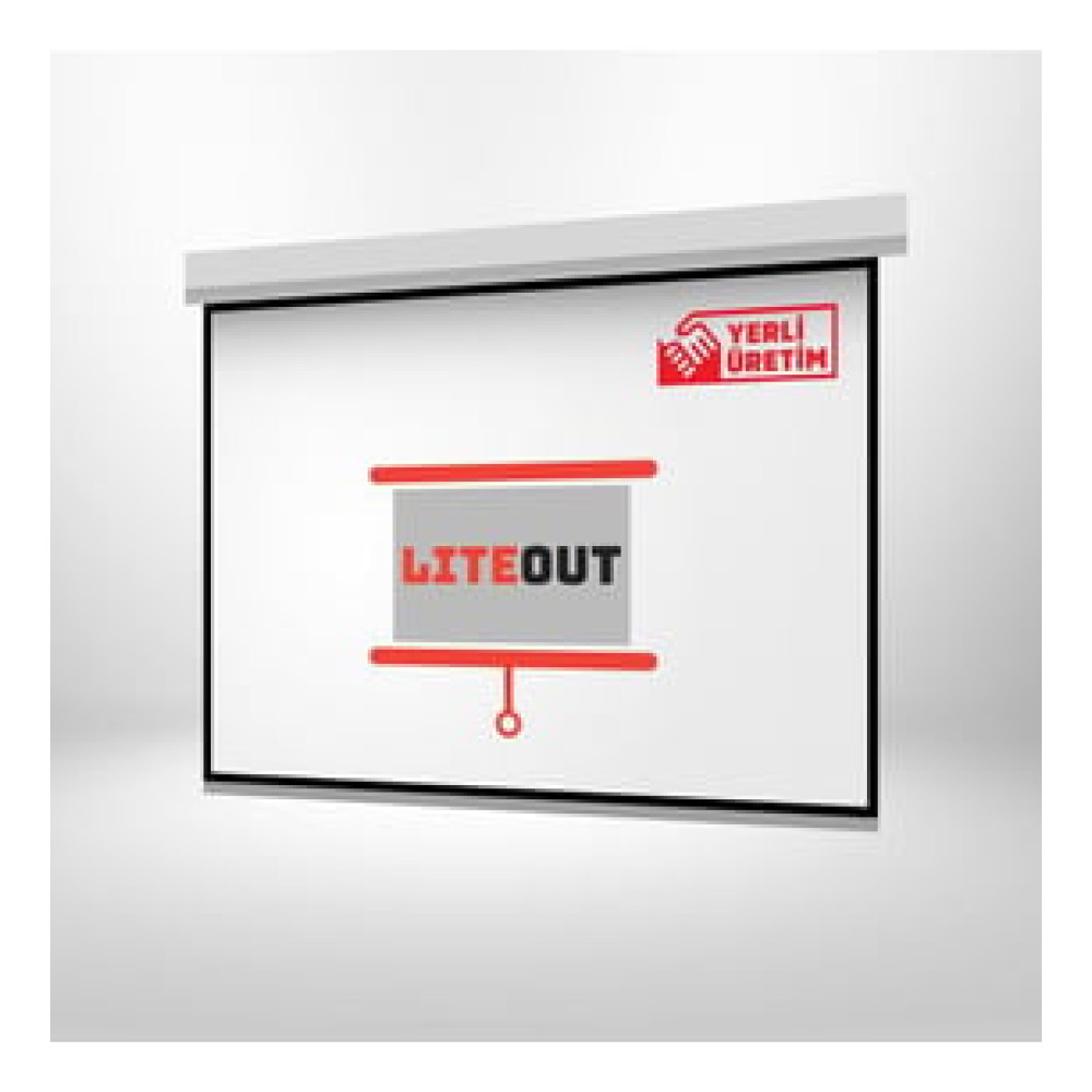 LiteOut 240x200cm Motorlu Kumandalı Projeksiyon Perdesi Projeksiyon Perdesi Fiyatı