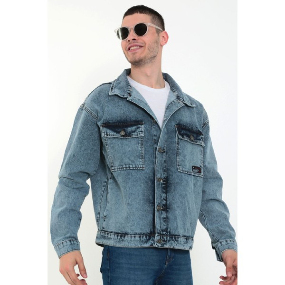Little Cup Jeans Co Erkek Buz Mavi Kapüşonlu Çıkarılabilir Kapüşonlu Oversize Kot Ceket Erkek Ceket Fiyatı