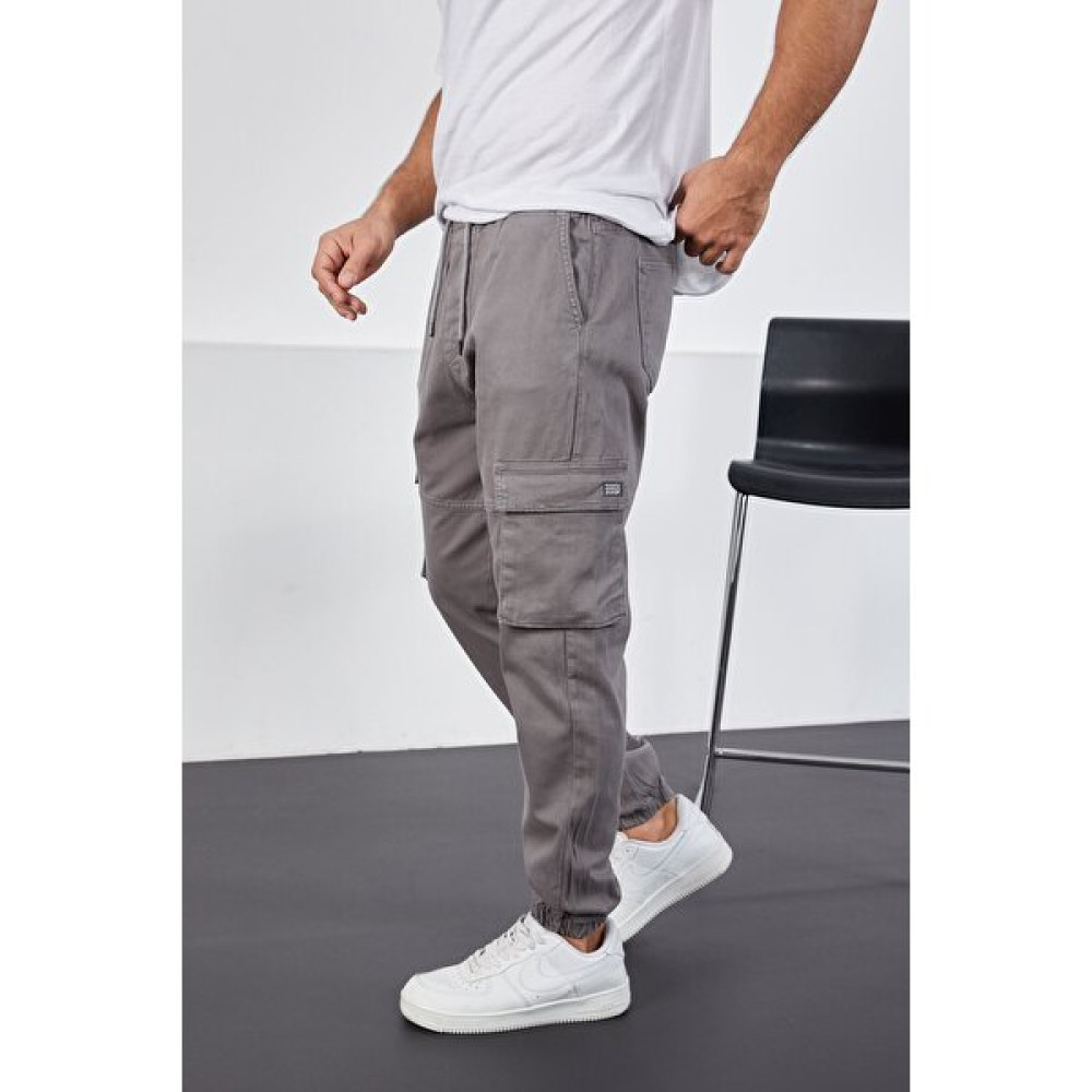Little Cup Jeans Co Erkek Gri Paçası Lastikli Jogger Kargo Cep Pantolon Erkek Jeans / Kot Pantolon Fiyatı
