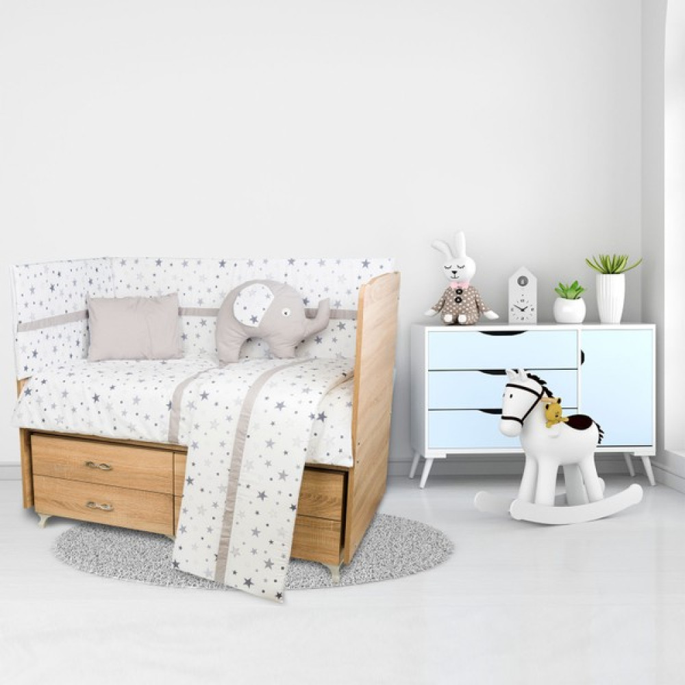 Little Dreams Filli 9 Parça Uyku Seti - 100 x 150 cm - Gri Bebek Uyku Seti Fiyatı