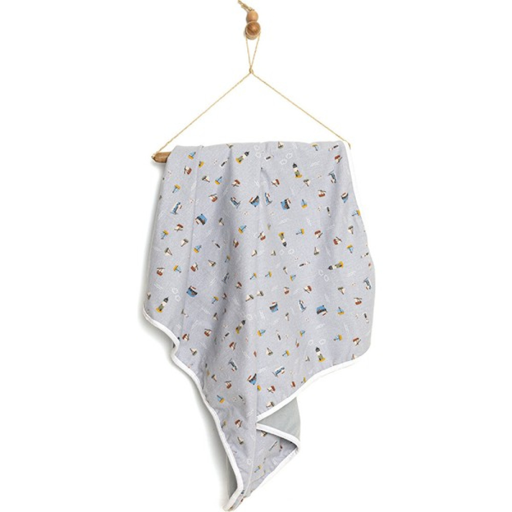 Little Dreams Flanel Pamuklu Çift Katlı Battaniye Unisex - Mavi Bebek Battaniyesi Fiyatı