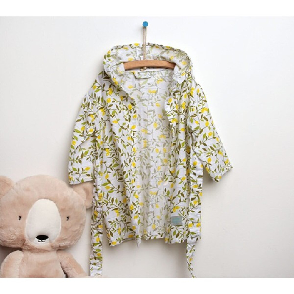 Little Dreams Limon Desen Bornoz 4 Yaş - Beyaz - 1 - 4 Yaş Bebek Banyo-Tuvalet Fiyatı