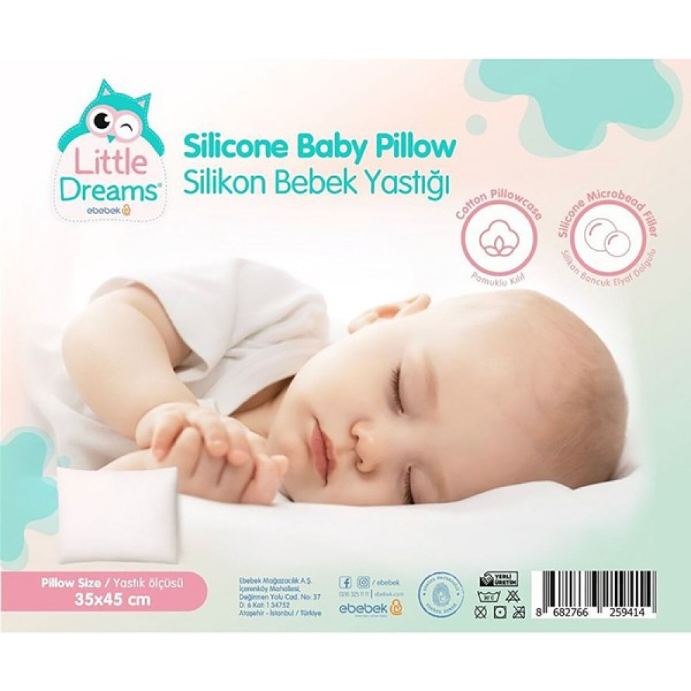 Little Dreams Silikon Bebek Yastığı - Beyaz Bebek Yastığı-Kılıfı Fiyatı