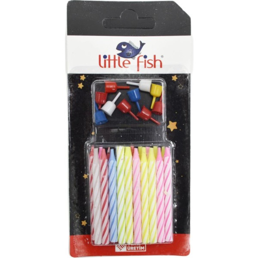 Little Fish Doğum Günü Mumu Pasta Mumu 20'li Paket - Renkli Dekoratif Mum Fiyatı