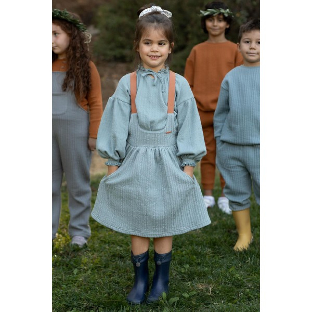 Little Gusto Kapitone Jile Elbise Çocuk Açık Mavi Kız Çocuk Elbise Fiyatı