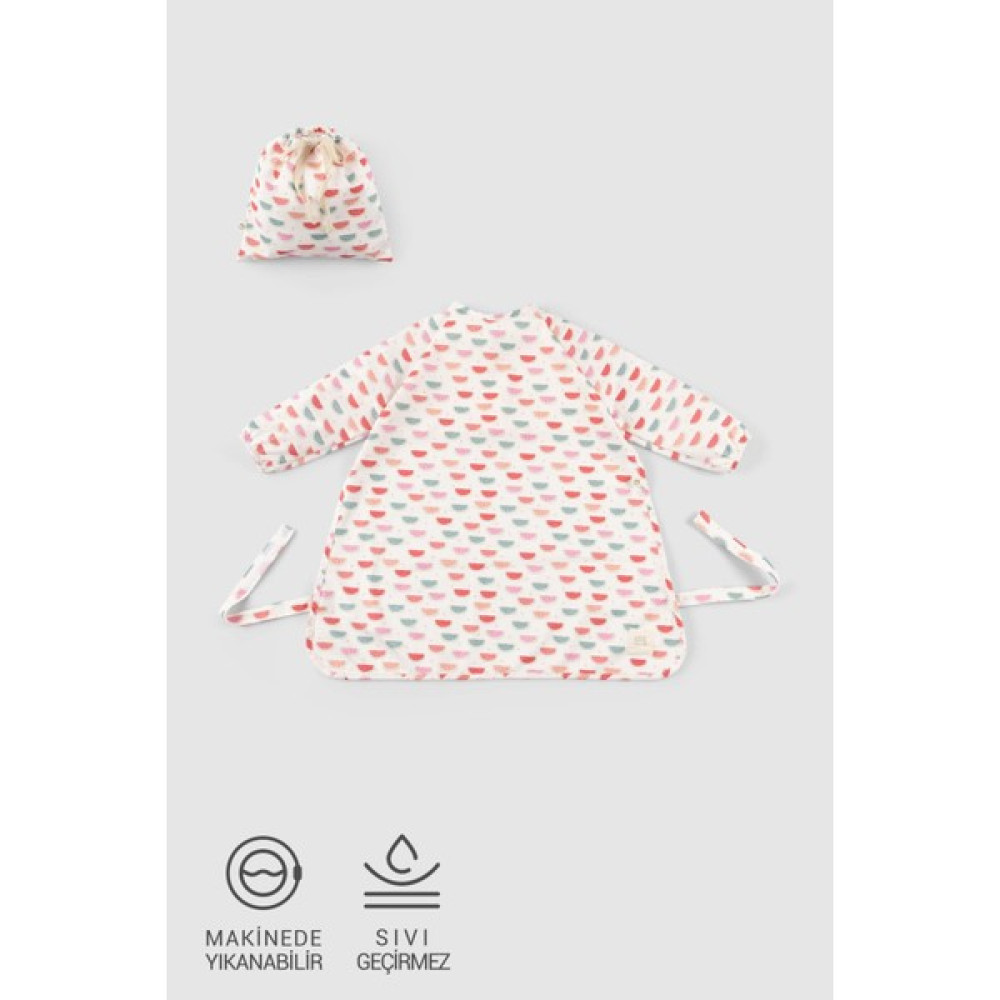 Little Gusto Sıvı Geçirmez Blw Mama Önlüğü ve Kesesi Karpuz Desenli - 1 - 3 Yaş Mama Önlüğü Fiyatı