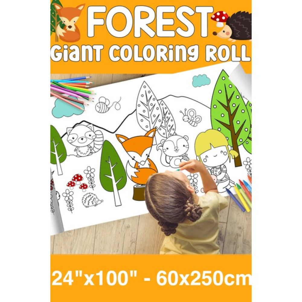 Little One Orman Temalı Dev Boy Boyama Kağıdı - Forest Kids Coloring Roll - Giant Painting Paper Roll For Kids Resim Defteri Fiyatı