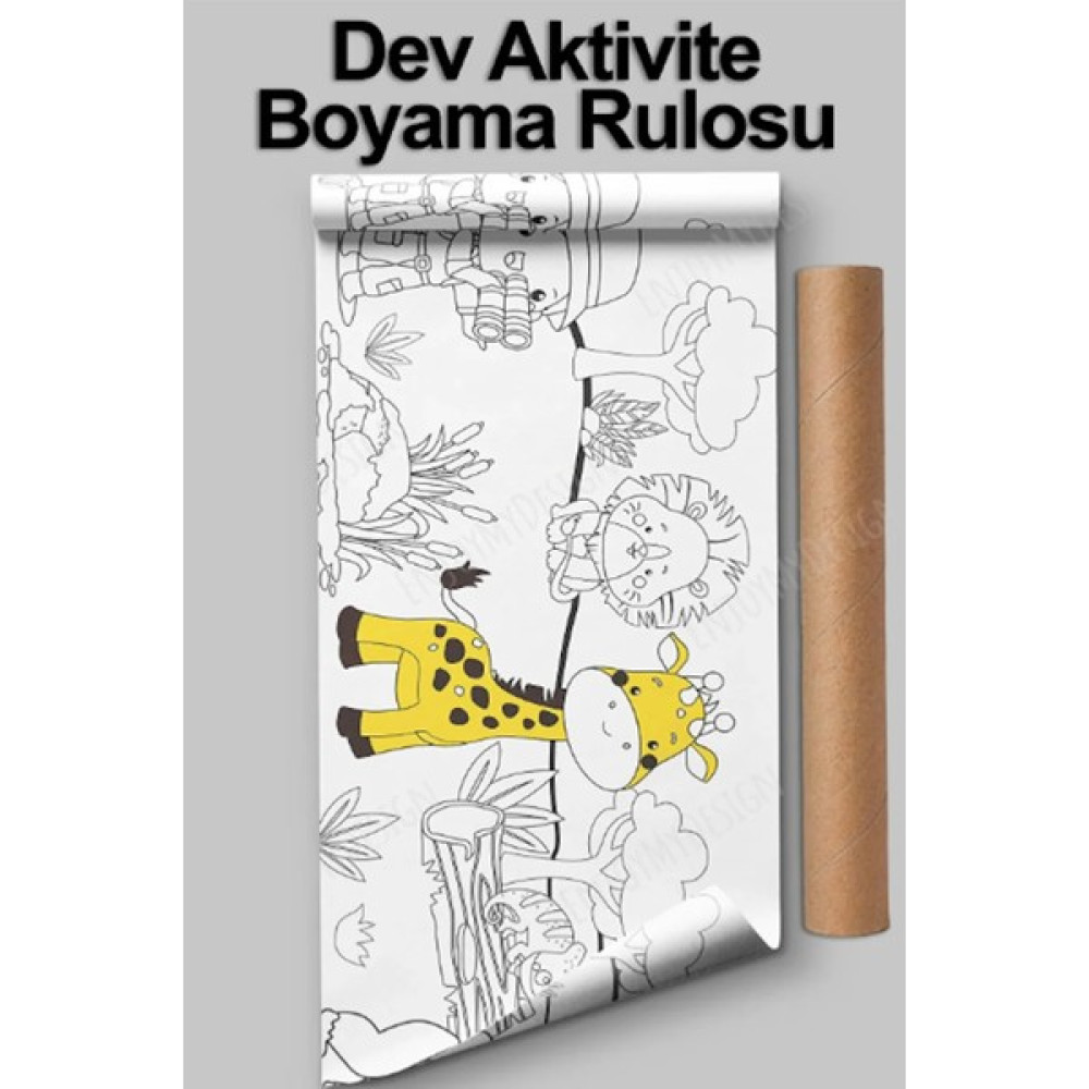 Little One Safari Temalı 2,5 Metre Dev Boyama Rulosu Resim Defteri Fiyatı