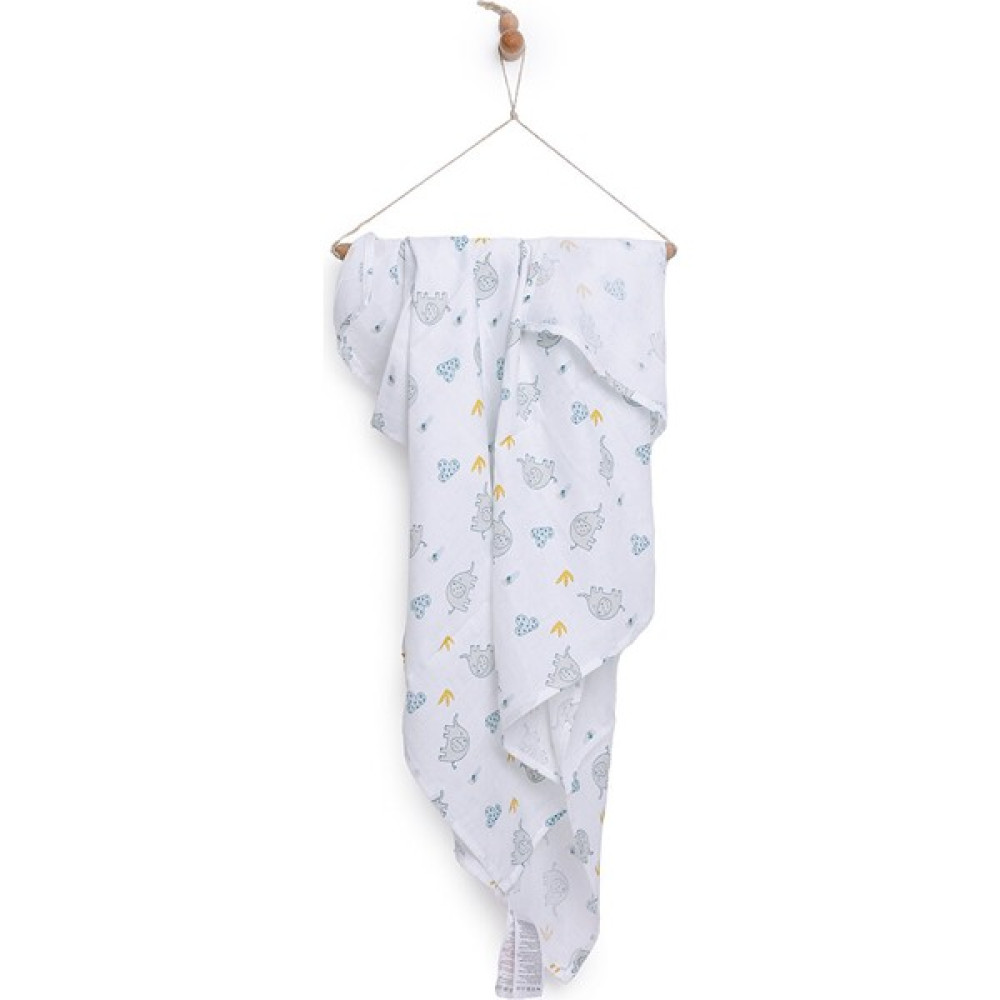 Little Plane Desenli Müslin Battaniye Unisex - Sarı Bebek Battaniyesi Fiyatı