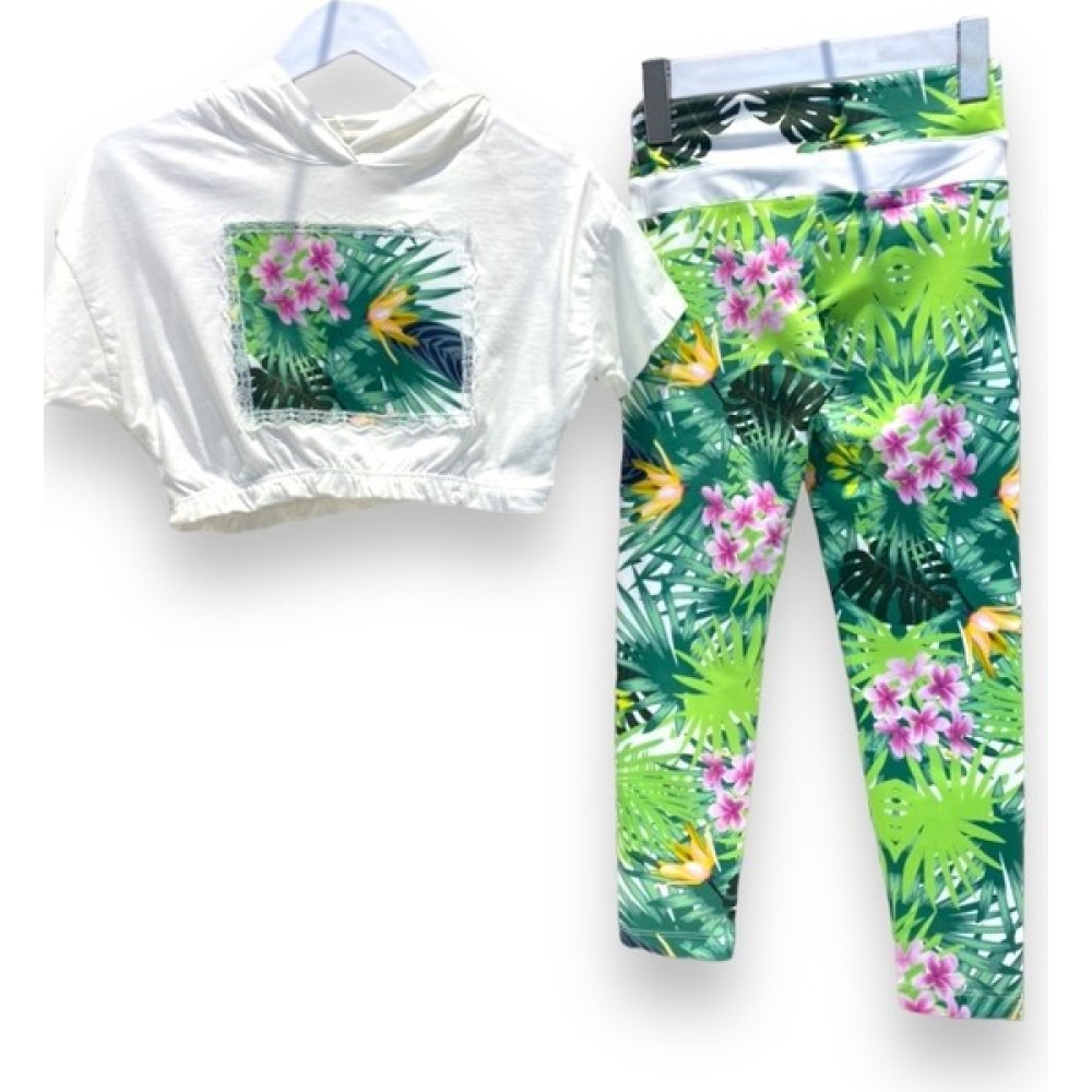 Little Tortoise Kız Çocuk Sportwear Kapüşonlu Crop Taytlı Takım Kız Çocuk Giyim Takımı Fiyatı