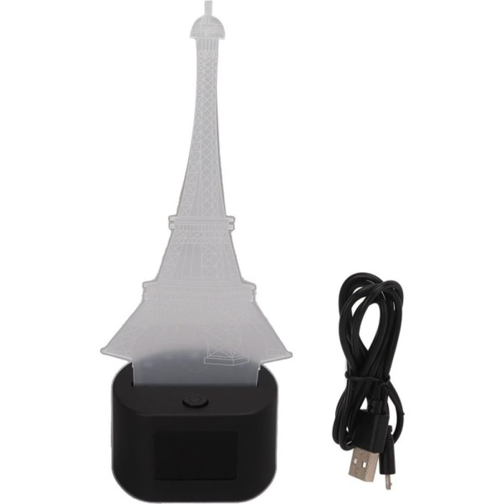 Liulian Eyfel Kulesi Gece Lambası, 3D LED Akrilik Gece Lambası 7 Renk Değiştirme Dim LED Lamba ile Saat Çocuklar Erkek Kız Hediye Için (Yurt Dışından) Gece Lambası Fiyatı