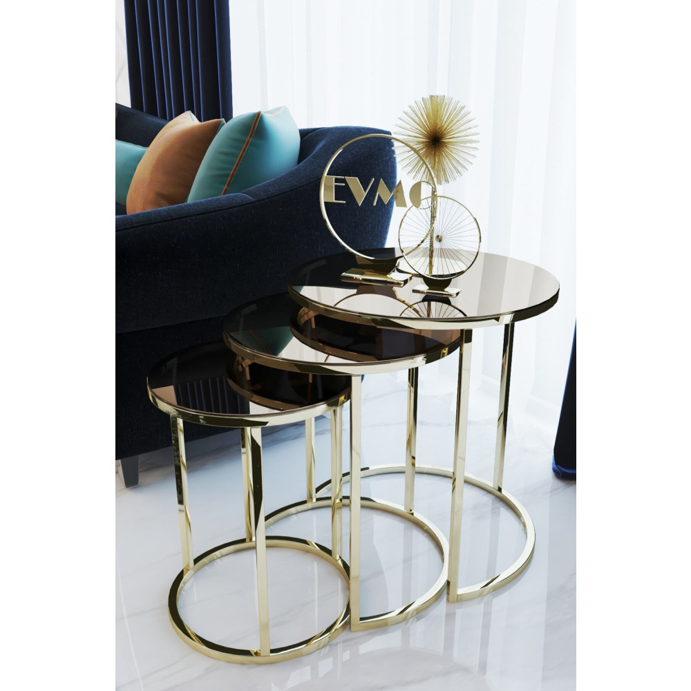 LİV ÇELİK KAPI AKSESUARLARI Gold Bronz Aynalı Zigon Sehpa Zigon Sehpa Fiyatı