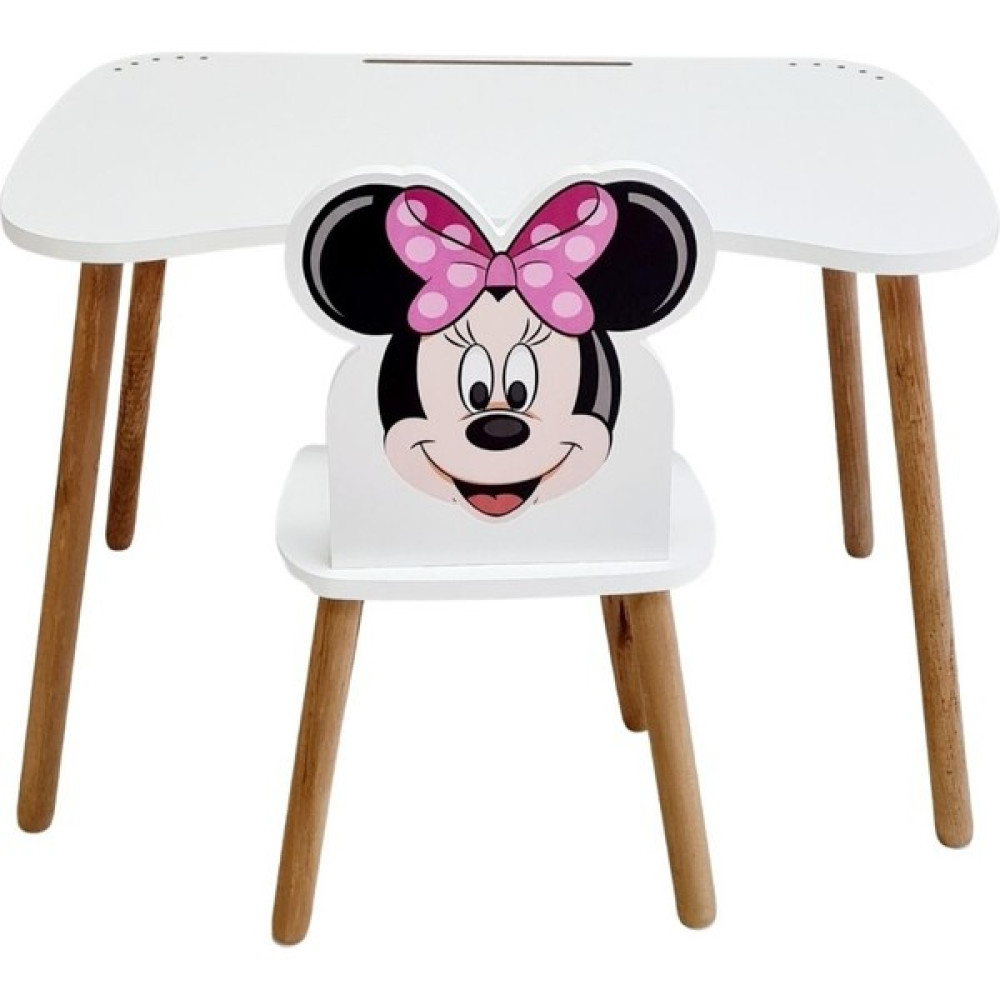 Liva Ahşap Çocukders Çalışma Masasandalye Takımı 4-12YAŞ Minnie Mouse - 85x53 cm Masa - Sandalye & Tabure Fiyatı