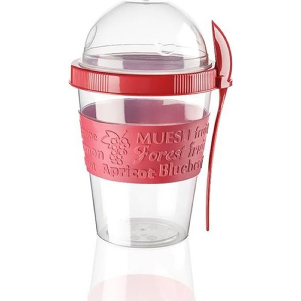 Livadi Take'n Go Kapaklı Kaşıklı Hazırla ve Çık Meyveli Yoğurt Kabı 600 ml Kırmızı Saklama Kapları Fiyatı