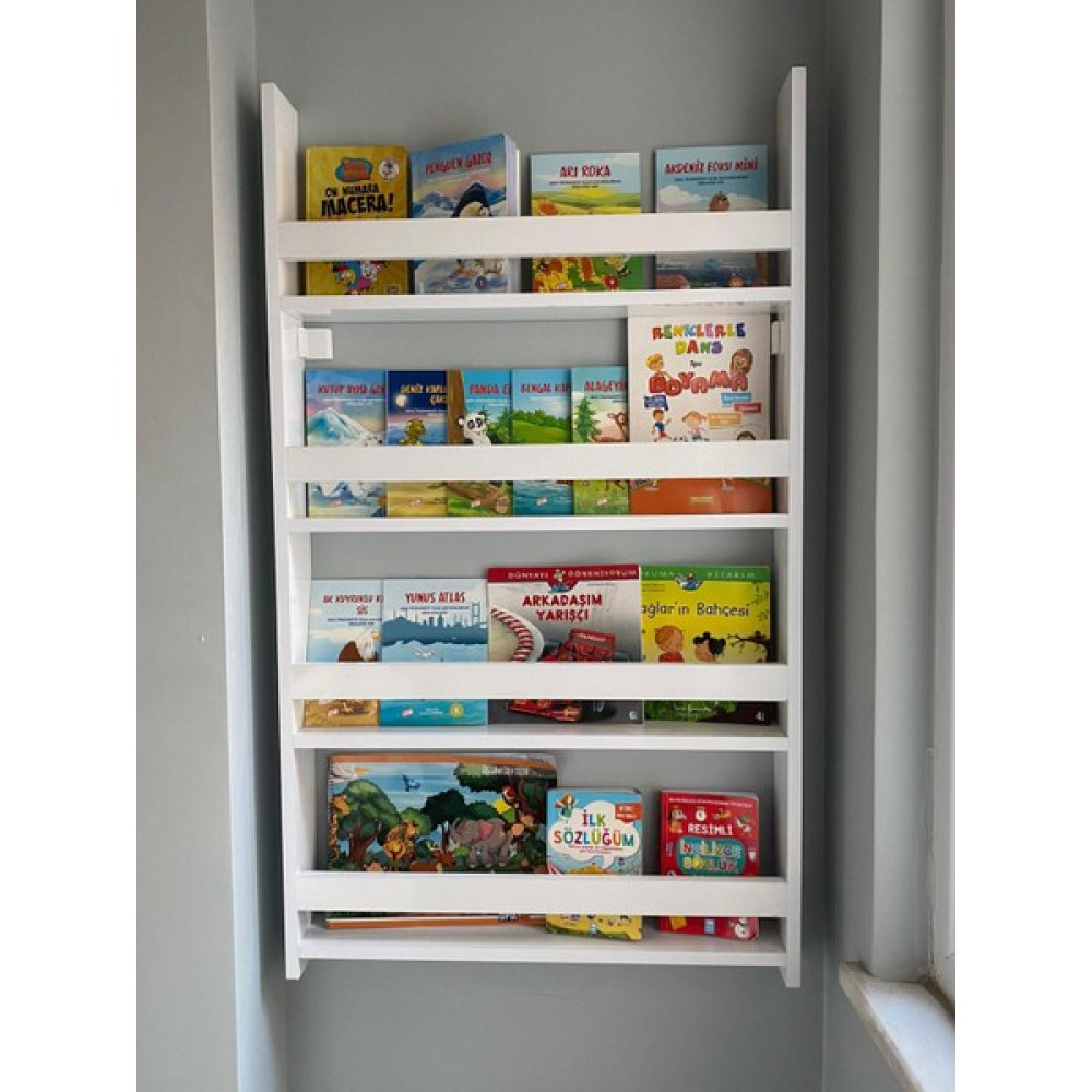 Livaz Montessori Kitaplık Çocuk Kitaplık 120X73 - Beyaz Kitaplık Fiyatı
