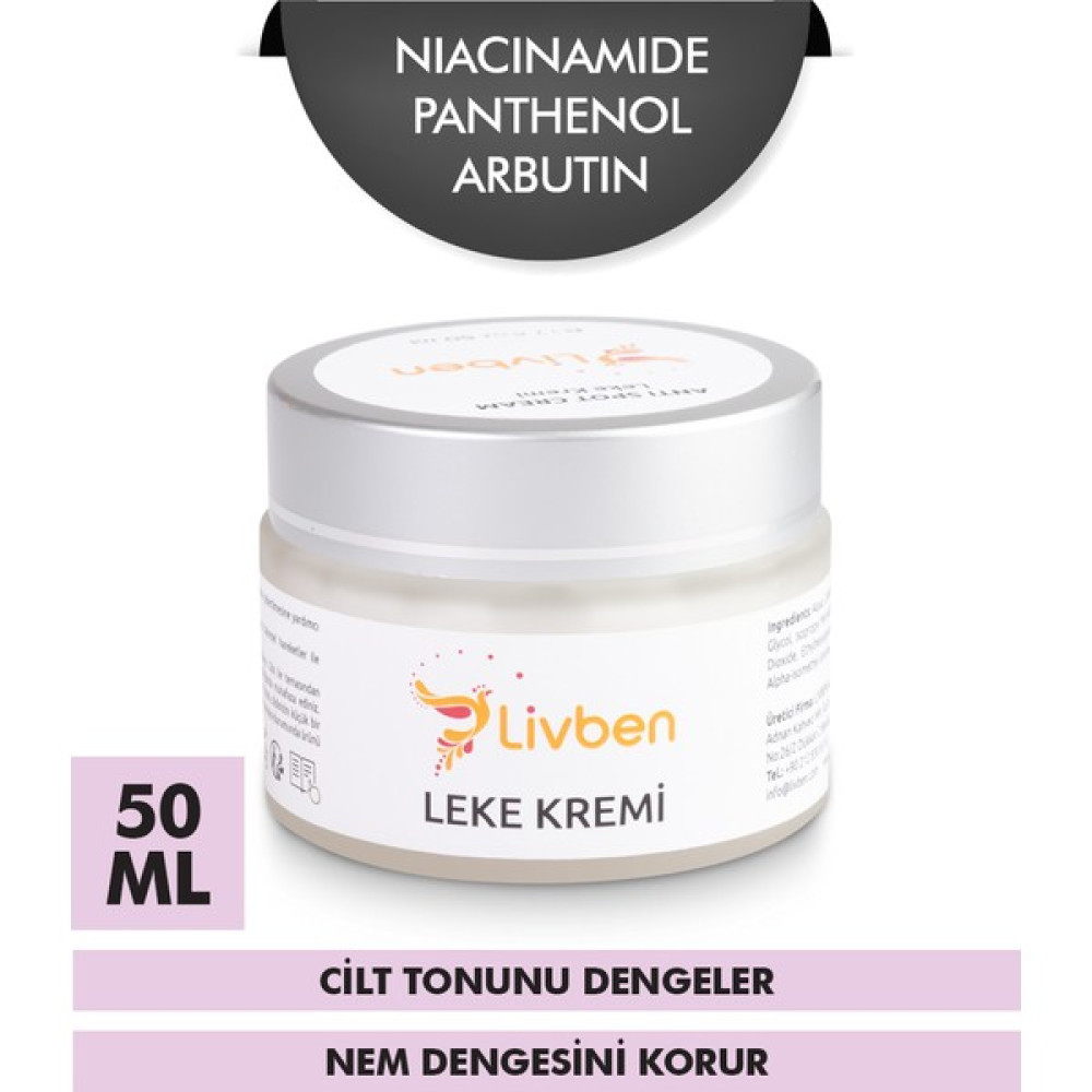 Livben ® Cilt Tonu Eşitleyici, Nem Dengeleyici Leke Kremi 50 ml Leke Kremi Fiyatı