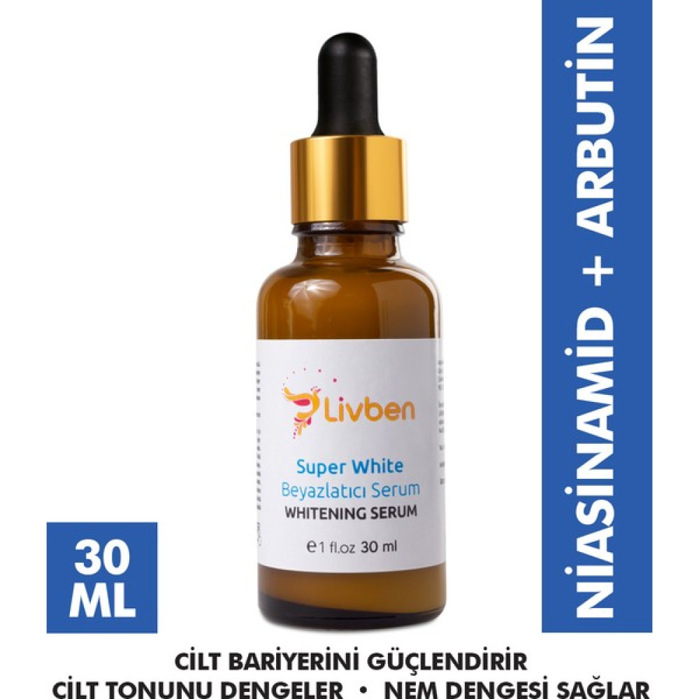 Livben ® Cilt Tonu Eşitleyici Nem Dengeleyici Super White Beyazlatıcı Serum 30 Ml Leke Kremi Fiyatı