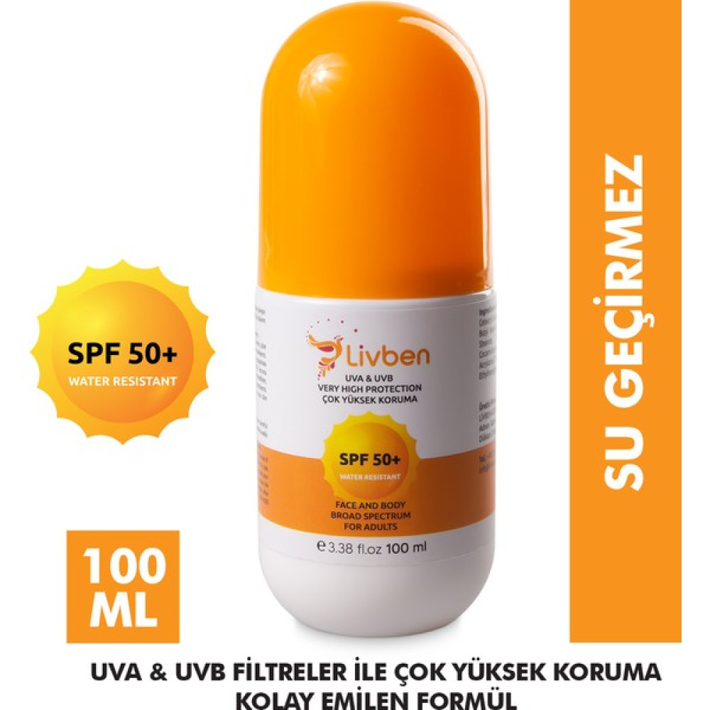 Livben ® Spf 50+ Çok Yüksek Korumalı, Leke Karşıtı, Uva/uvb Yüz ve Vücut Koruyucu Güneş Kremi 100 ml Güneş Kremleri ve Losyonları Fiyatı