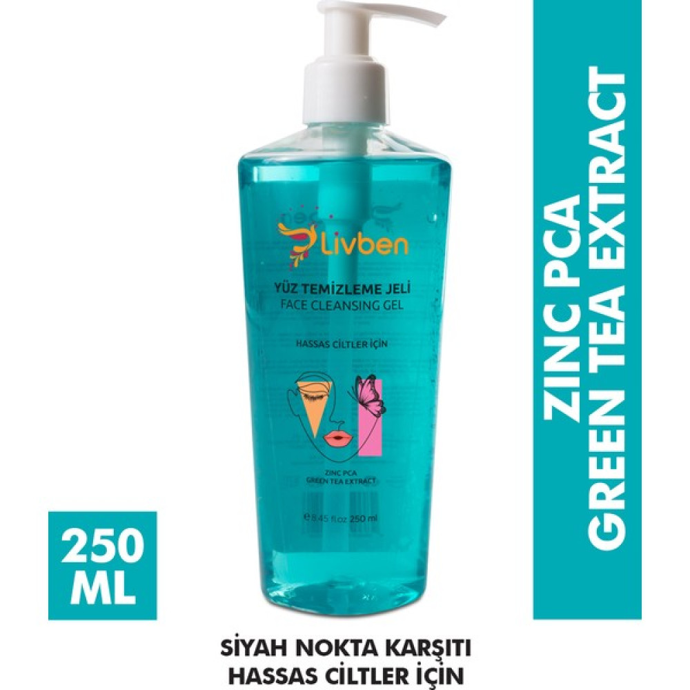 Livben ® Zinc Pca + Yeşil Çay Özlü Canlandırıcı Ve Siyah Nokta Karşıtı Yüz Temizleme Jeli 250 Ml Cilt Temizleme ve Peeling Fiyatı