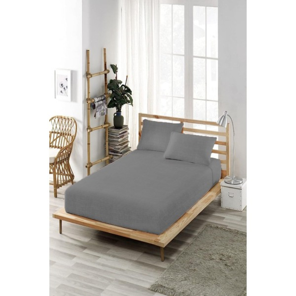 Livdora Lastikli-Fitted Yastık Kılıfı ve Çarşaf 120X200CM - 120x200 - Antrasit Çarşaf Fiyatı