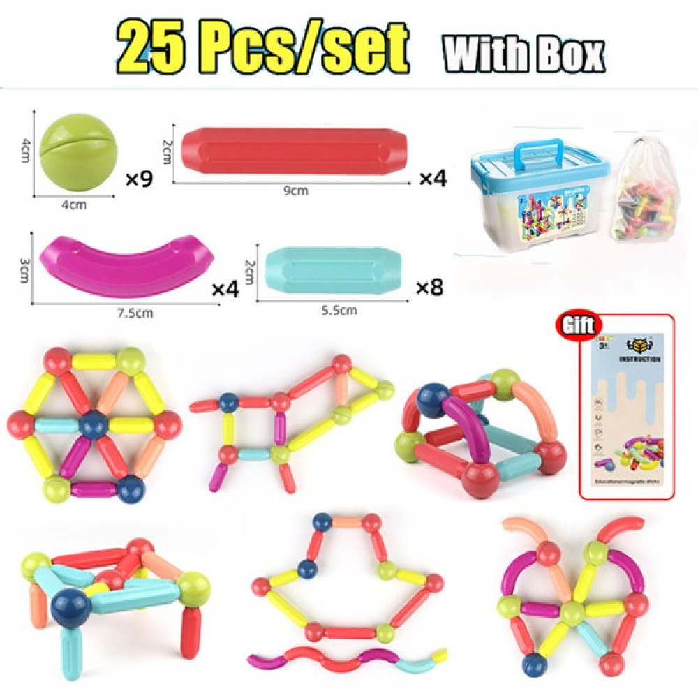 Liveasy 25 Adet Büyük Boy Manyetik Çubuk Yapı Taşları (Yurt Dışından) Legolar ( Yapım Oyuncakları ) Fiyatı