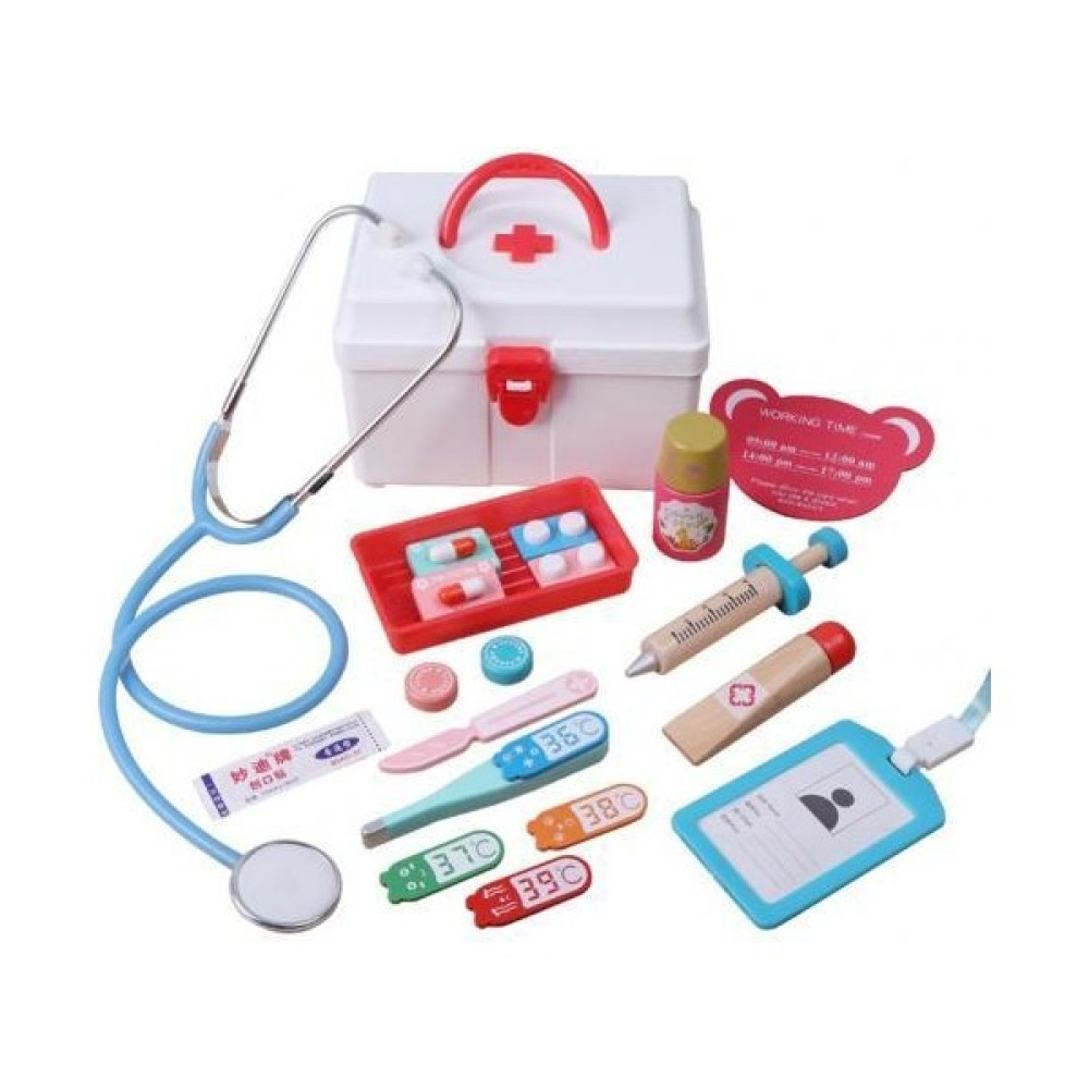 Liveasy Ahşap Oyuncak Doktor Tıp Seti -Kırmızı (Yurt Dışından) - Kırmızı - R Oyun Seti Fiyatı