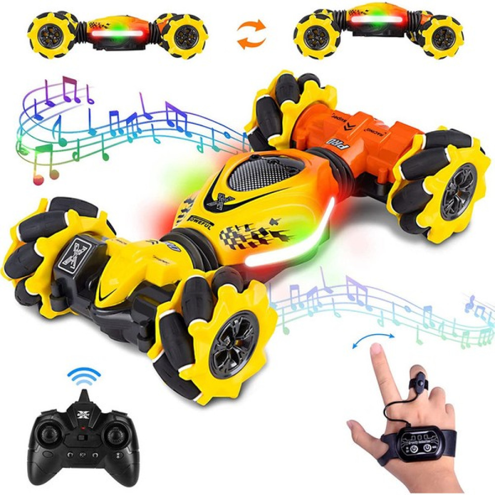 Liveasy Çocuklar Için 4WD 2.4ghz Hareket Sensörü Rc Dublör Araba-Sarı - Sarı Oyuncak Araç Fiyatı