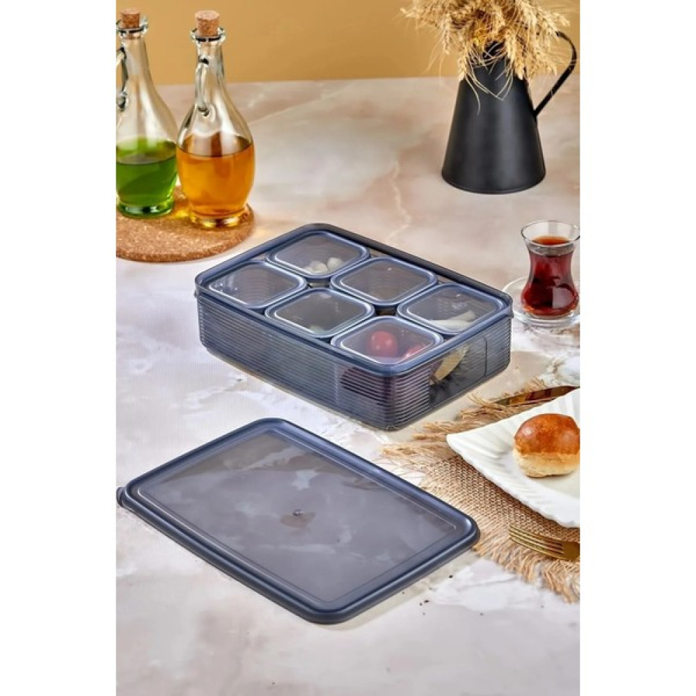 Living Lux 6+1 Sızdırmaz Saklama Kabı Kendinden Kapaklı Kahvaltılık Çerezlik Baharatlık Set - Living Lux Collection - 1 Adet Saklama Kapları Fiyatı
