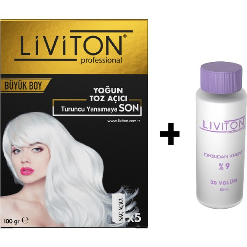Liviton Professional Tek Kullanımlık Yoğun Toz Açıcı Set ( 100GR Toz Açıcı + 150ML Oksidan ) Oto Boyaları Fiyatı