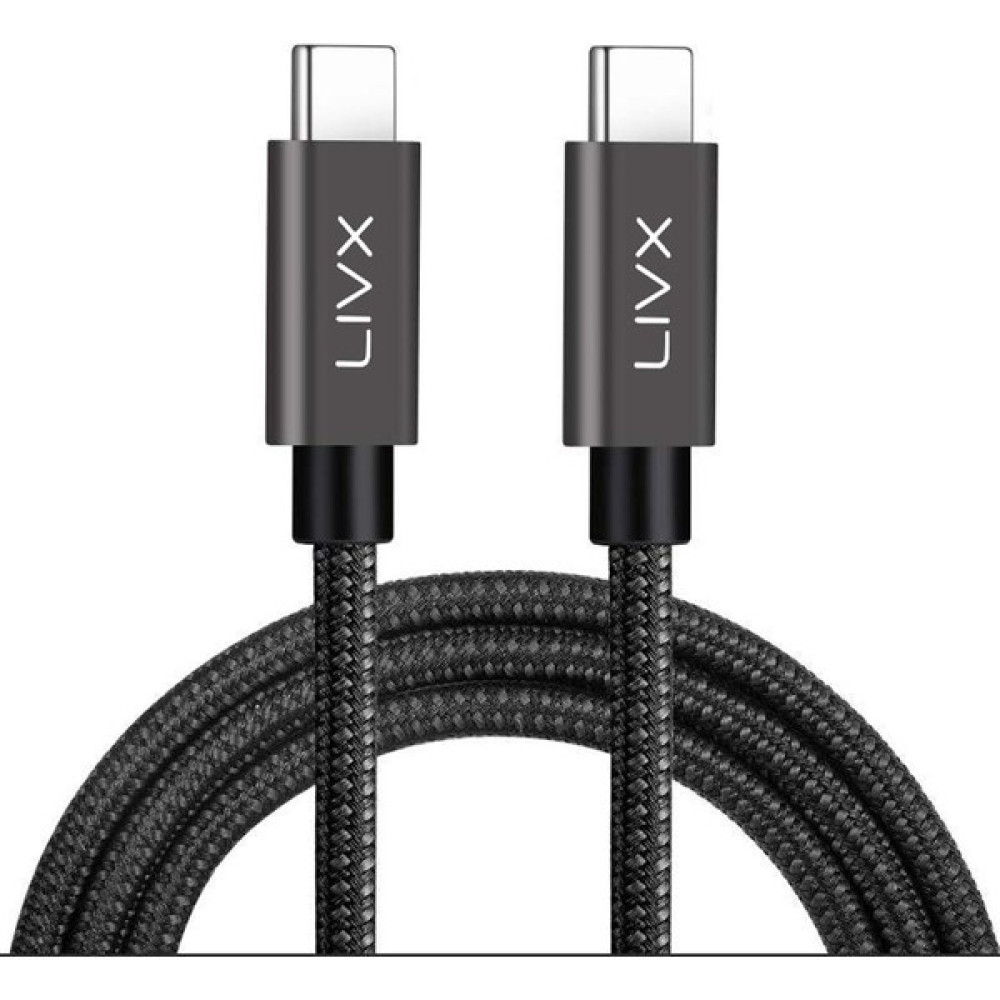 Livx Force 100W Usb-C To Usb-C 3.1 Gen2 10 Gbps 4k@60hz Hızlı Şarj Data ve Görüntü Aktarım Kablosu Örgülü 2 Metre Siyah Gn-02 Güç Kablosu Fiyatı