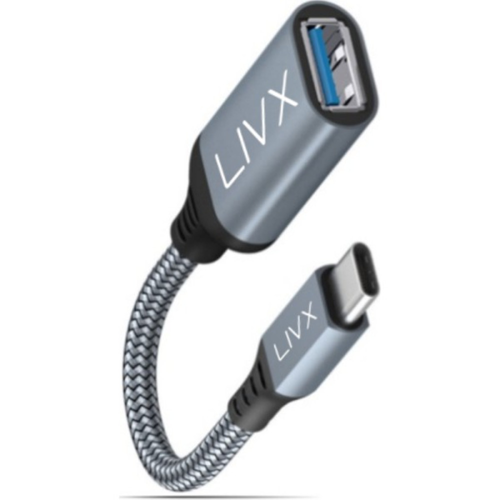 LivX USB 3.0 To Type-C Çevirici Dönüştürücü 60W Hızlı Şarj Desteği 15 cm Kablolu Otg Adaptör Gri Ottca-01 Bilgisayar Çevirici ve Adaptörü Fiyatı