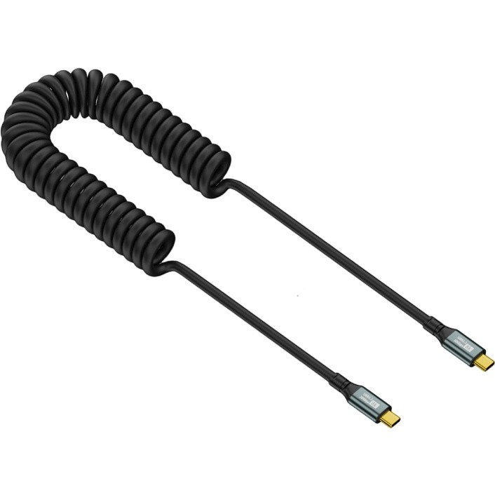 Livx Usb-C To Usb-C Spiral Kablo, 100W Pd3.1 Hızlı Şarj, 20GBPS USB 3.2 Veri Transferi, Kısa Hali 40 cm Uzun Hali 120 cm Spr - Siyah Salon Halısı Fiyatı