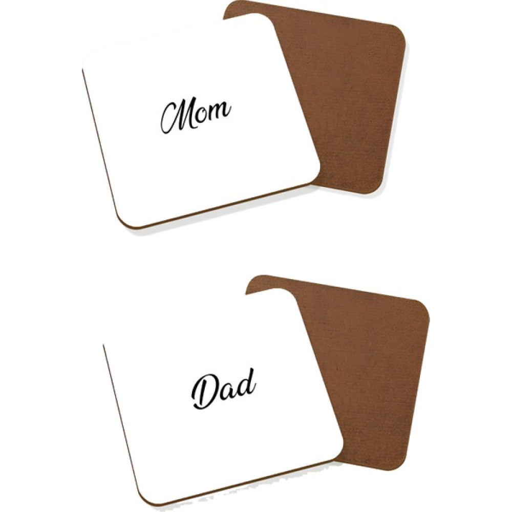 LIWOGY Ikili Set Bardak Altlığı / Mom & Dad Baskılı Bardak Altlığı - 2 Adet Mutfak Gereçleri Fiyatı