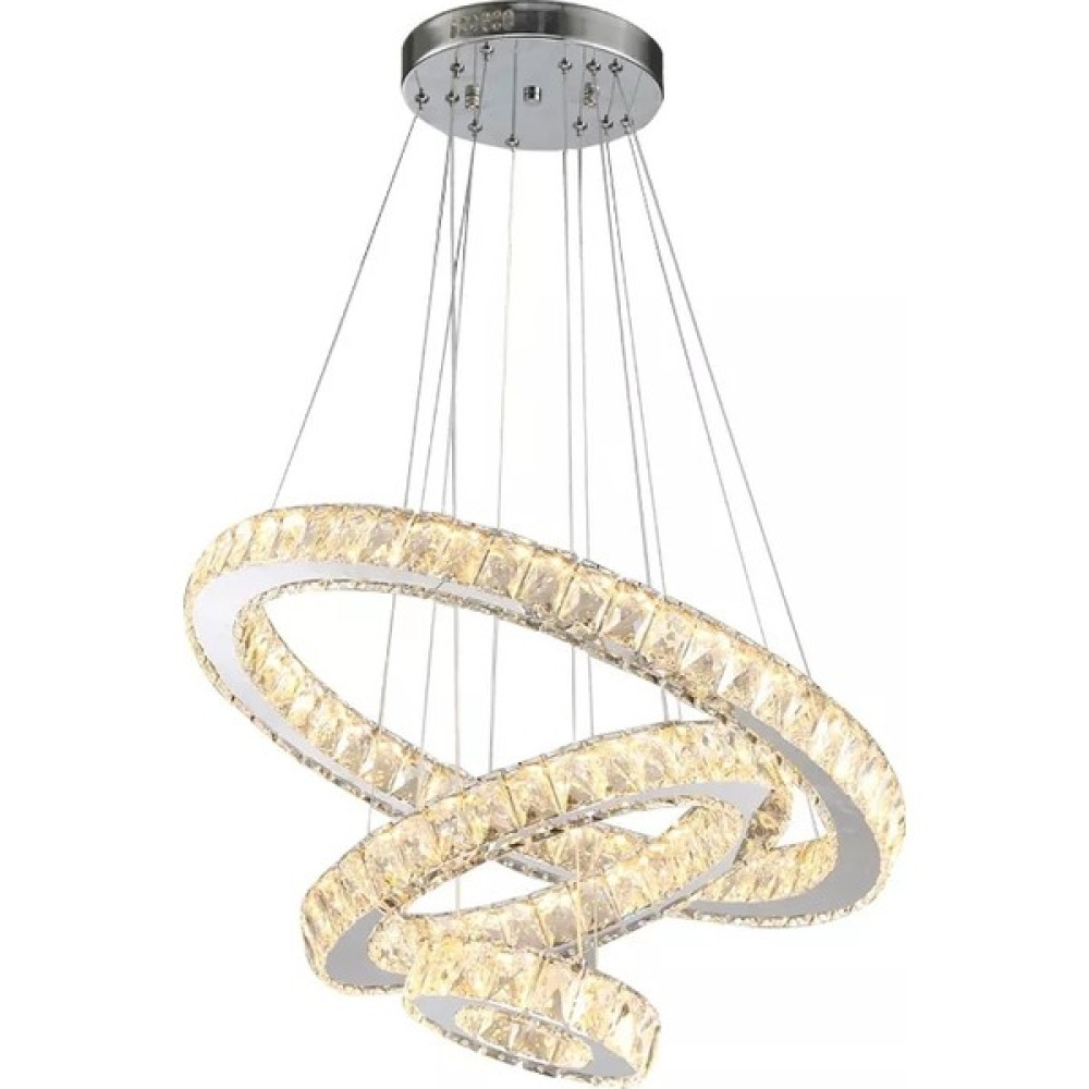 Liwora Alfa Kristal Taşlı 45 Lik LED Modern Salon Avize - Krom Avize Fiyatı