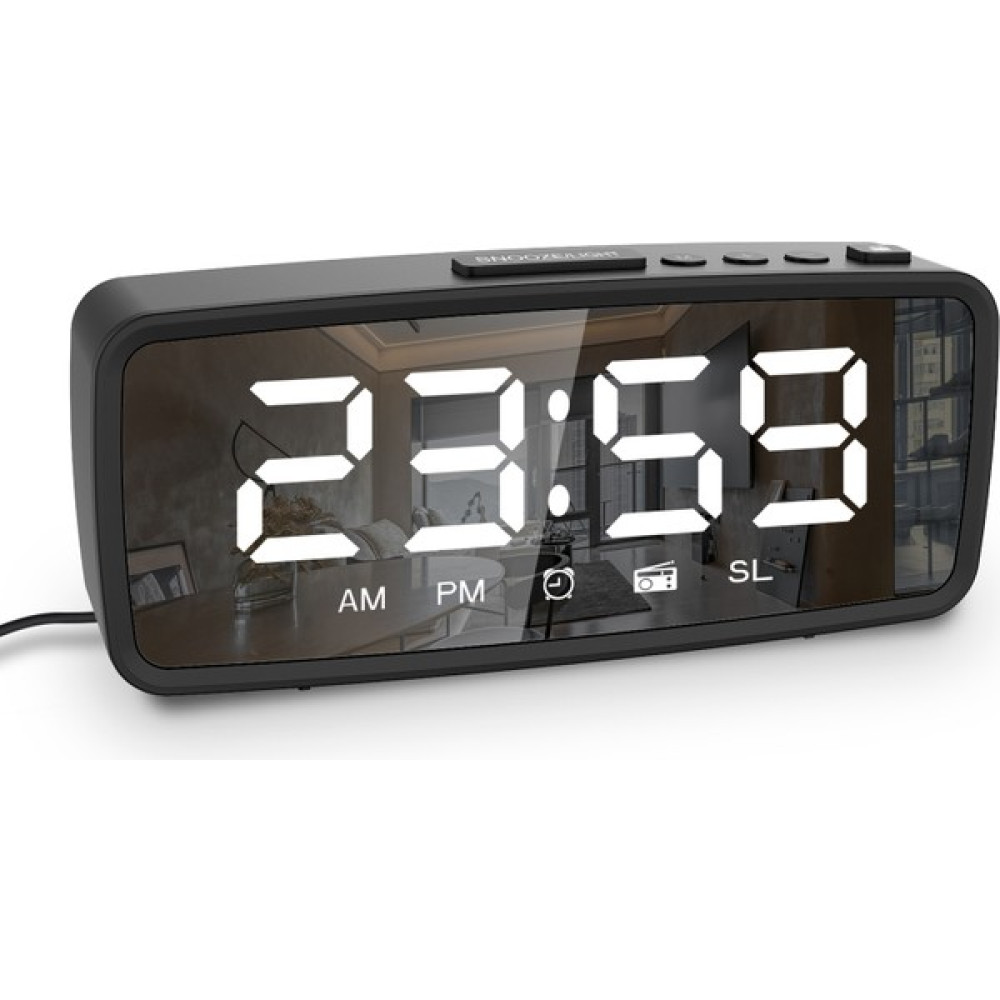 Lixada Dijital Çalar Saat, 5.1'' LED Ayna Ekran, 3 Seviye Dimmer, Karanlık Mod, Ertelemeli Çift Alarm, 12/24H, Yatak Odası Başucu Masası Için Dijit... Masa Saati Fiyatı