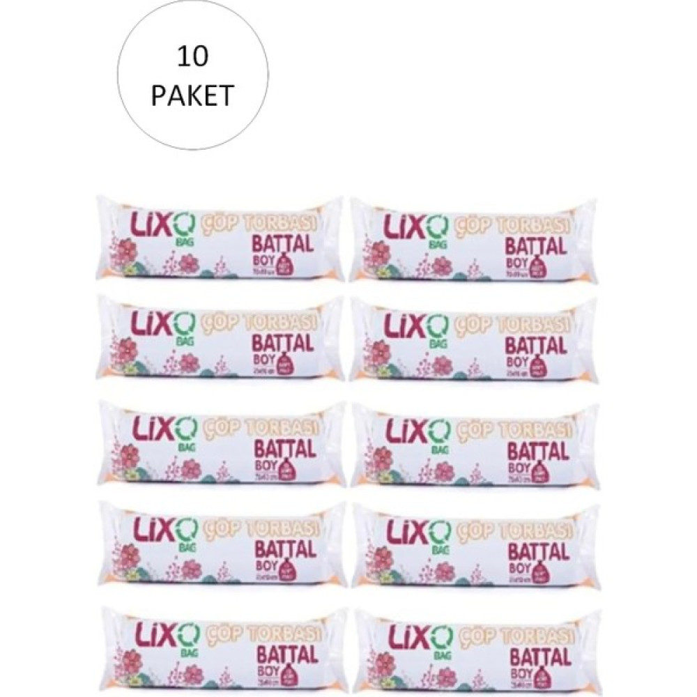 Lixo Battal Boy Çöp Torbası 75 x 90 cm 10 Lu Rulo x 10 Paket = 100 Adet (Mavi) Oto Boyaları Fiyatı