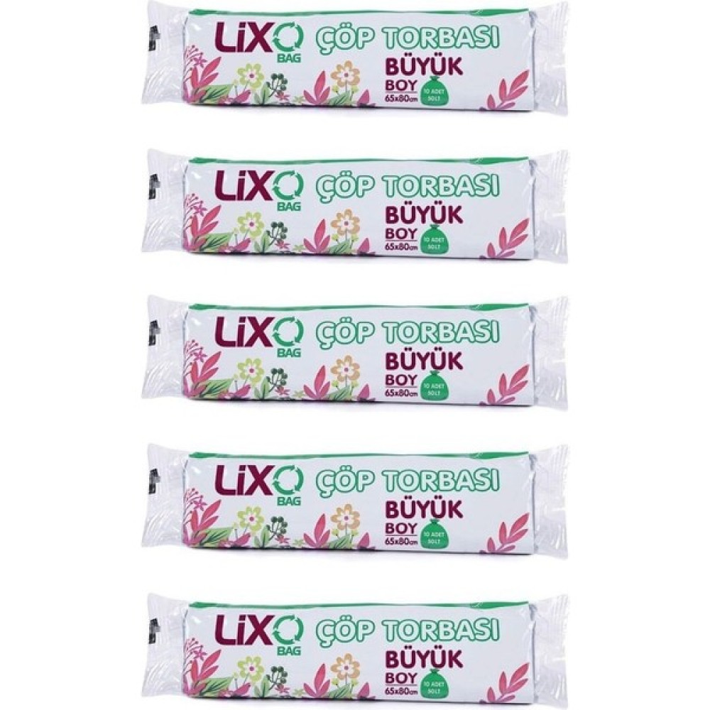 Lixo Büyük Boy Çöp Poşeti 65x80 Cm 10 Lu Rulo 5 Paket Mavi - 65 x 80 cm Oto Boyaları Fiyatı