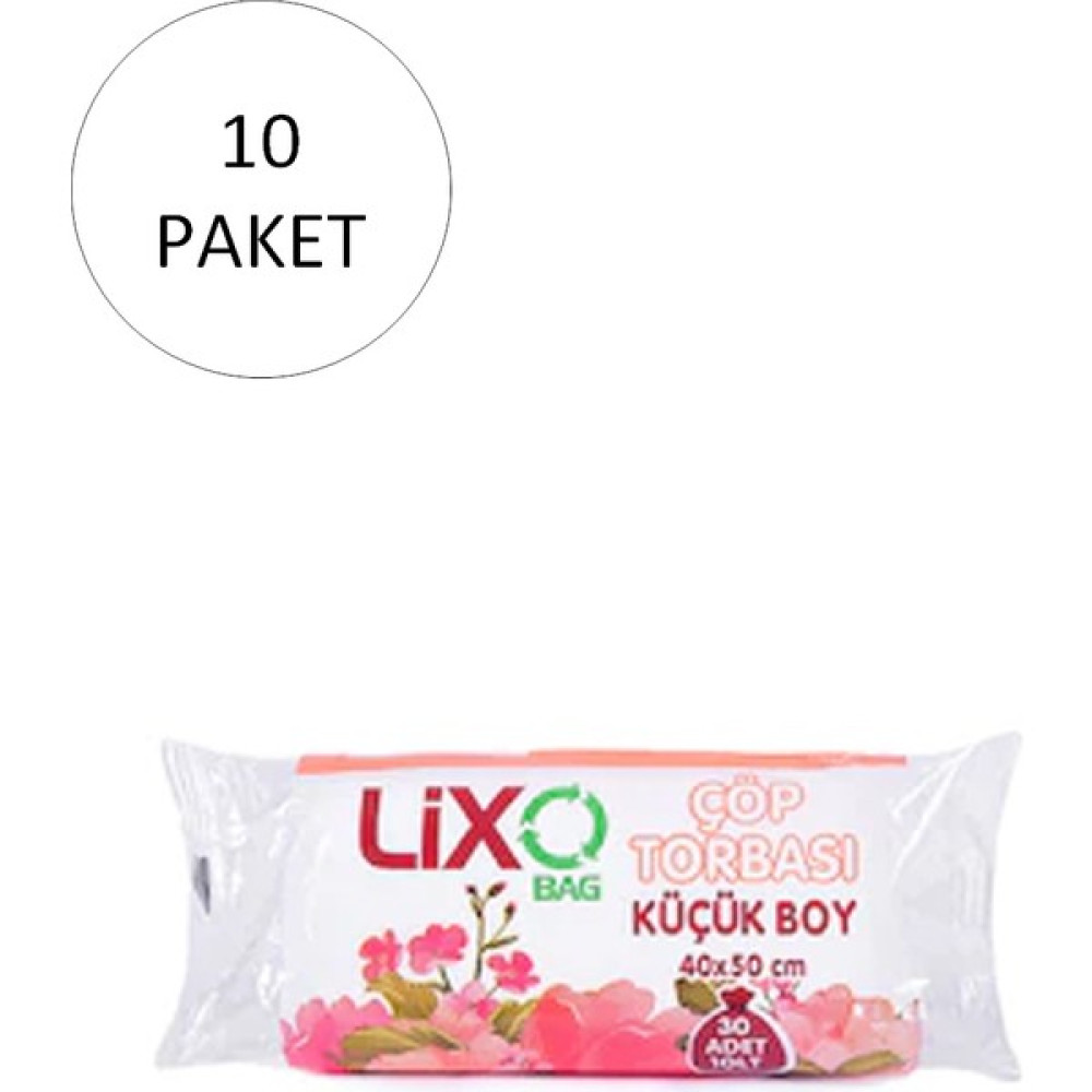 Lixo Küçük Boy Çöp Torbası 40 x 50 cm 30'lu Rulo x 10 Paket = 300 Adet (Şeffaf) Çöp Poşetleri Fiyatı