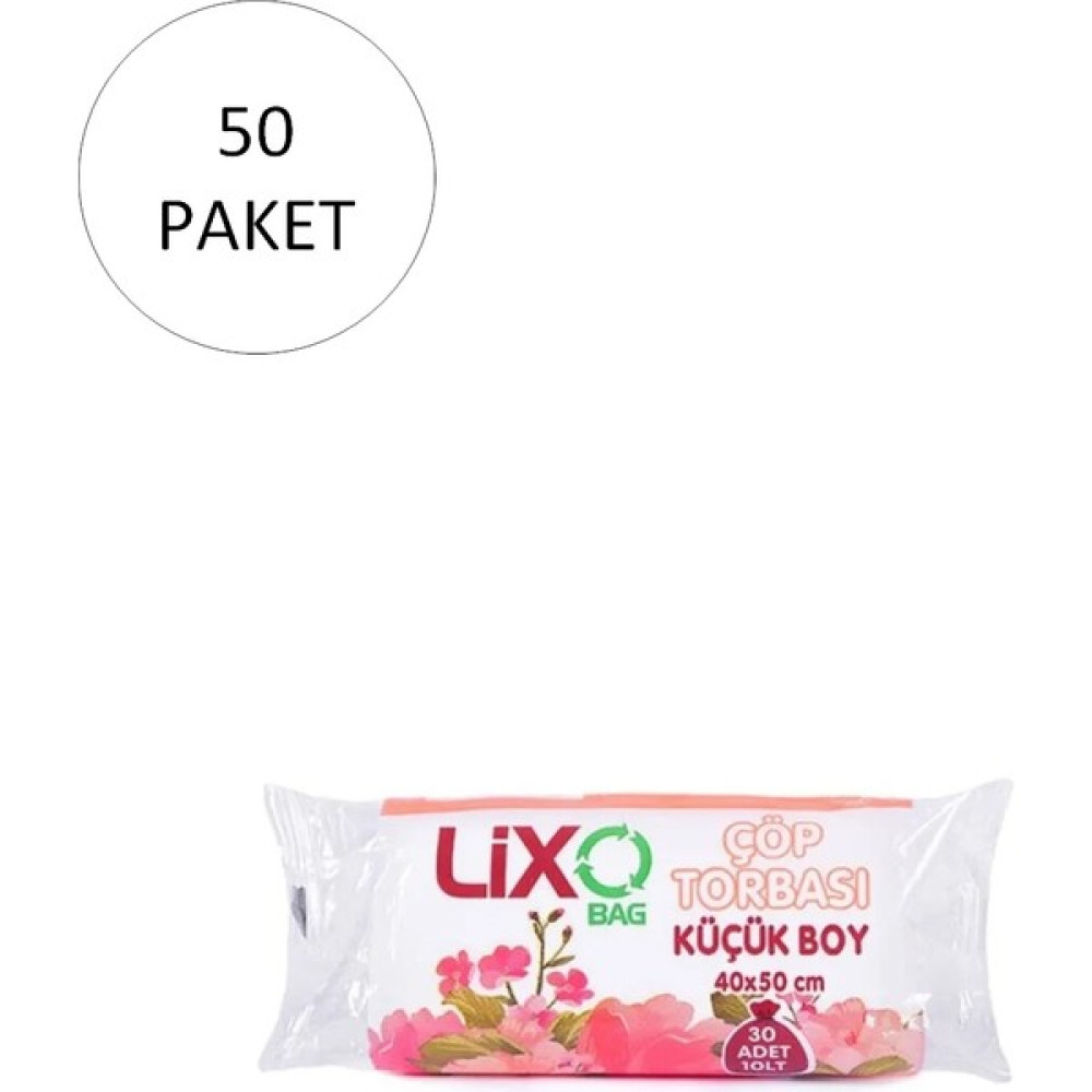 Lixo Küçük Boy Çöp Torbası 40 x 50 cm 30'lu Rulo x 50 Paket = 1500 Adet (Şeffaf) Çöp Poşetleri Fiyatı