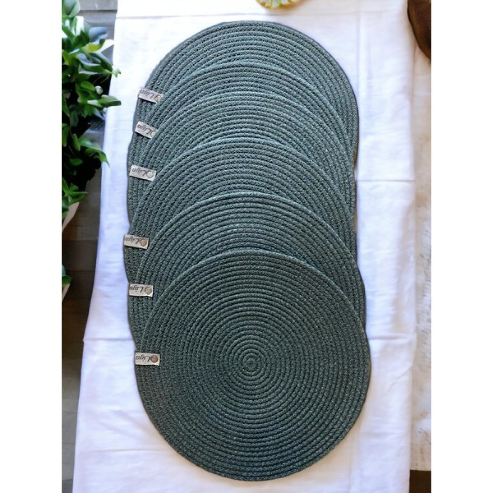 Liya Bella 6'lı Yeşil Amerikan Servis Seti - 33 x 33 cm Amerikan Servis Fiyatı