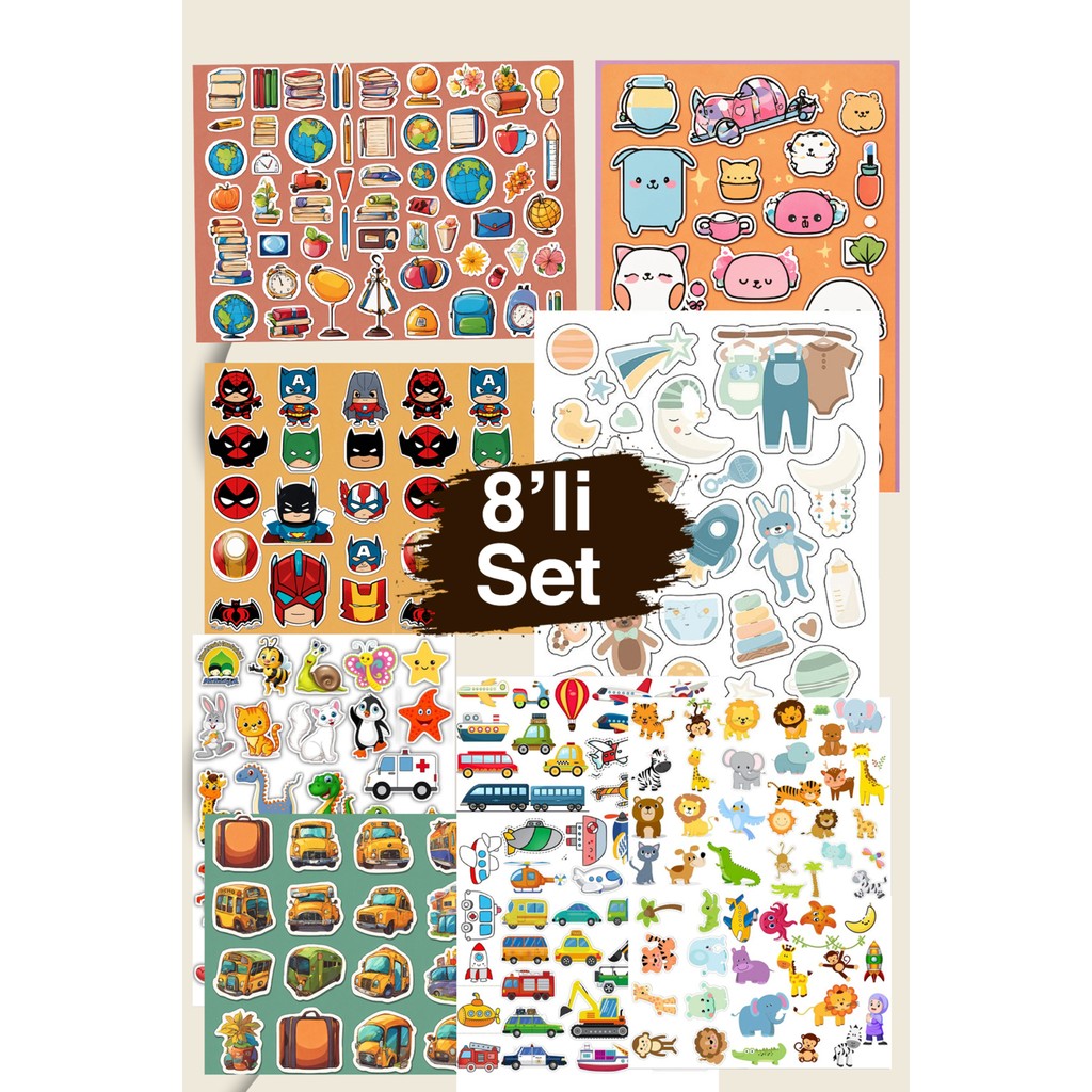 Liyacraft 8 Sayfa Çocuk Muhteşem Sticker Set Okul Etiketi Fiyatı