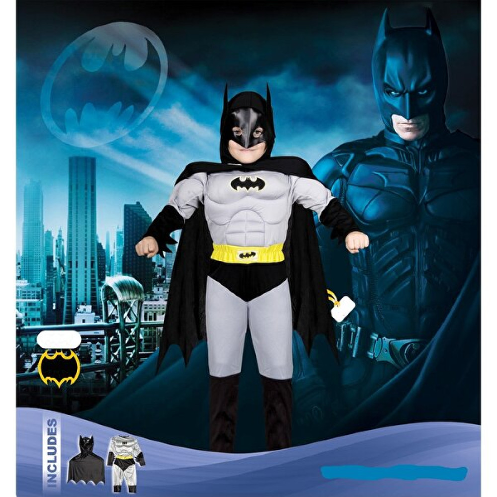 Liyavera Batman Kostümü Kaslı Çocuk Kıyafeti - Siyah - 6 - 7 Yaş Oyuncak Fiyatı