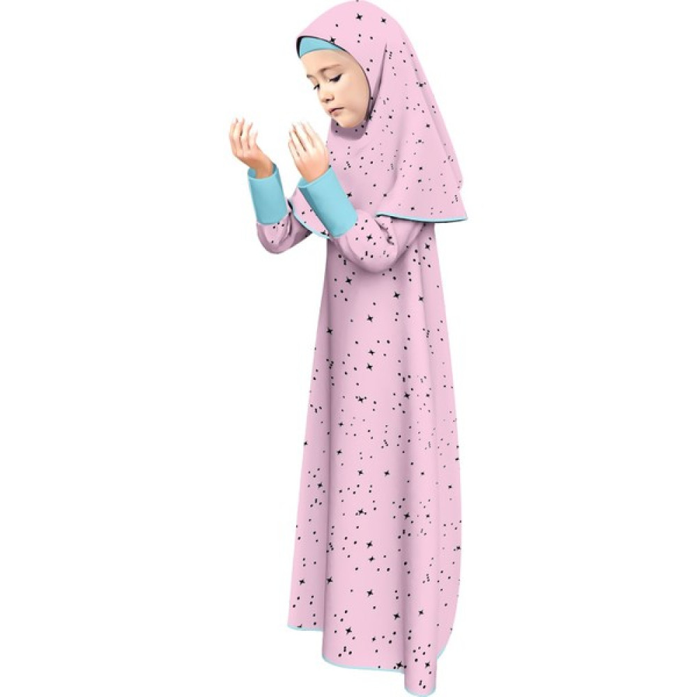 Liyavera Kız Çocuk Namaz Elbisesi Pembe Renkli Yıldız Desenli 937 Kız Çocuk Elbise Fiyatı