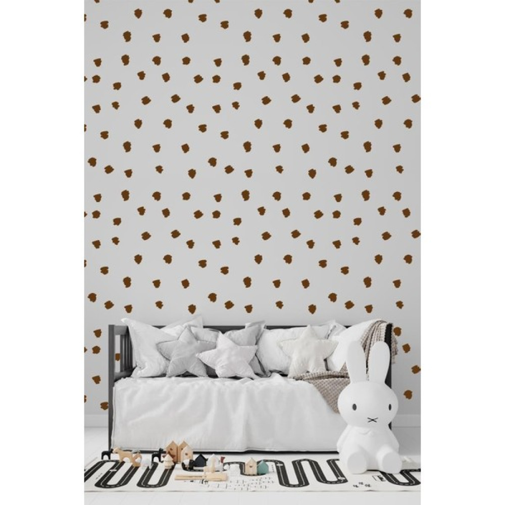 Lizpo Decor Trend Fırca Dokunuş Duvar Sticker Bebek ve Çocuk Odası Dekoratif Duvar Kahverengi Çıkartma Sticker 300ADT Sticker Fiyatı