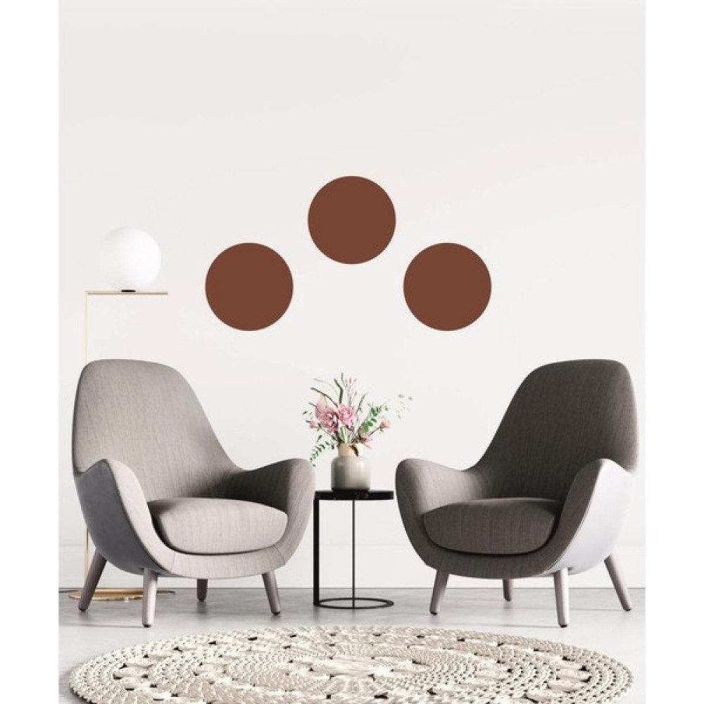 Lizpo Decor Yuvarlak Boho Bohem Tarzı Duvar Sticker 3 Lü Set Kahverengi - 30 cm Duvar Stickerı Fiyatı