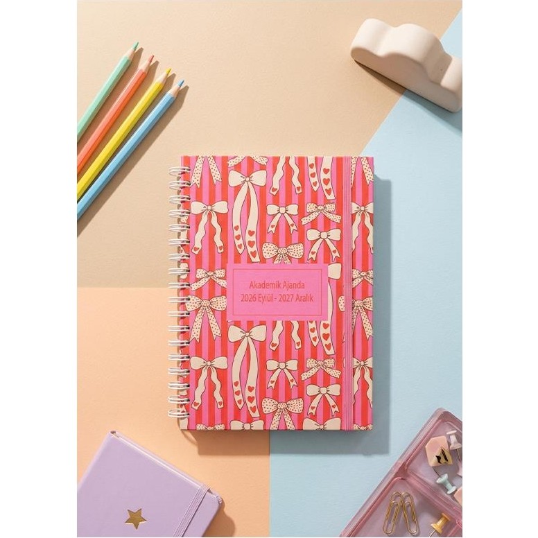 Lizy 2026-2027 Spiralli Akademik Planlayıcı Ajanda 17X24 cm Tasarım-1 - Pembe Ajanda Fiyatı