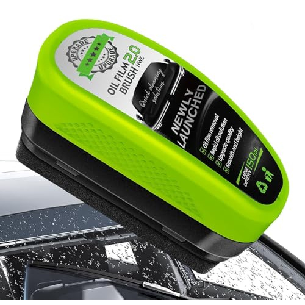 LJRHYEH Automotive Oil Film Cleaning Brush, Car Windshield Cleaner, Clear Vision Glass Cleaner, Prevents Rain and Fog Cleaning Glass Brush (1pcs) (1)