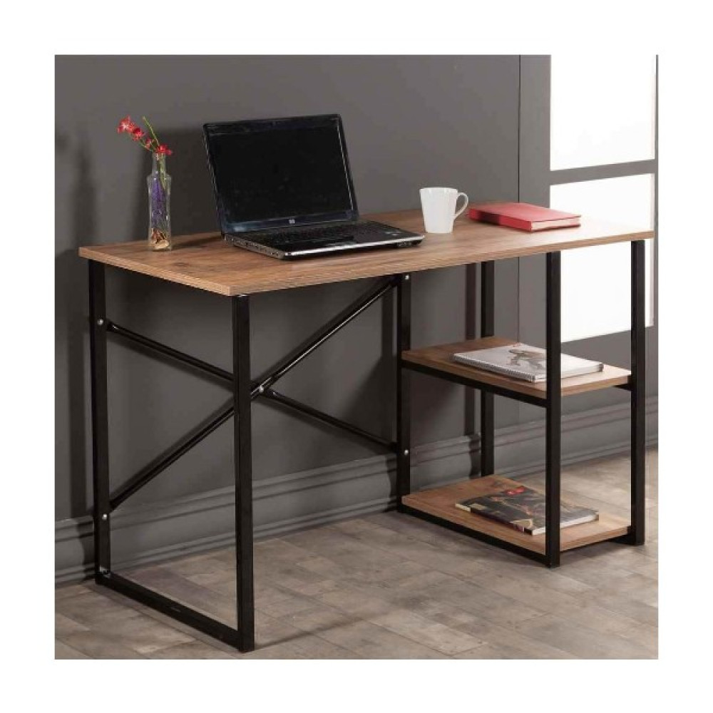 Lkc Metal Çalışma Masası Ofis Bilgisayar Laptop Masası - Y: 73 cm D: 60 cm G: 120 cm - Ceviz Çalışma Masası Fiyatı