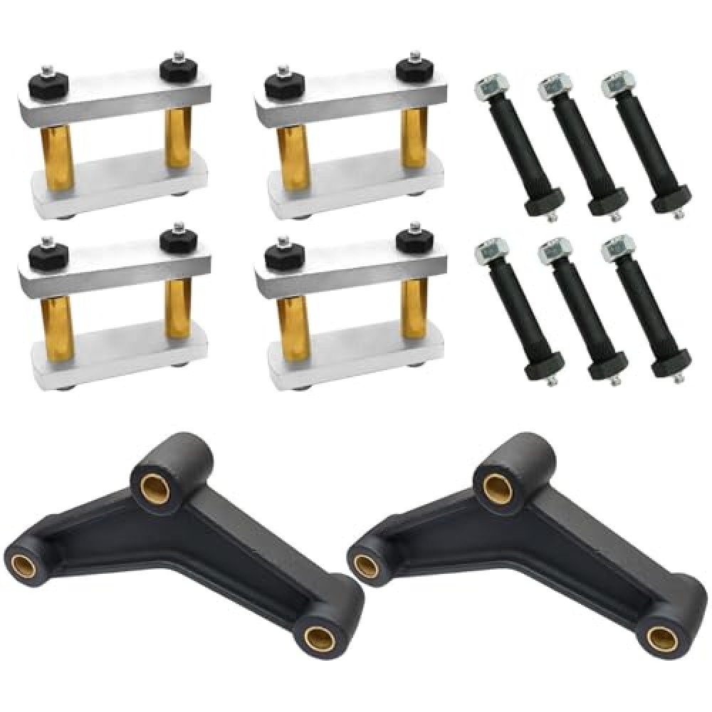 LLANNDER Heavy Duty Greaseable Tandem Trailer Axle Shackle Kit 3.125" Shackles Tandem Axle for Double Eye Springs